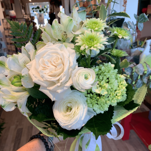 Whites & Greens Hand-Tied Seasonal Bouquet